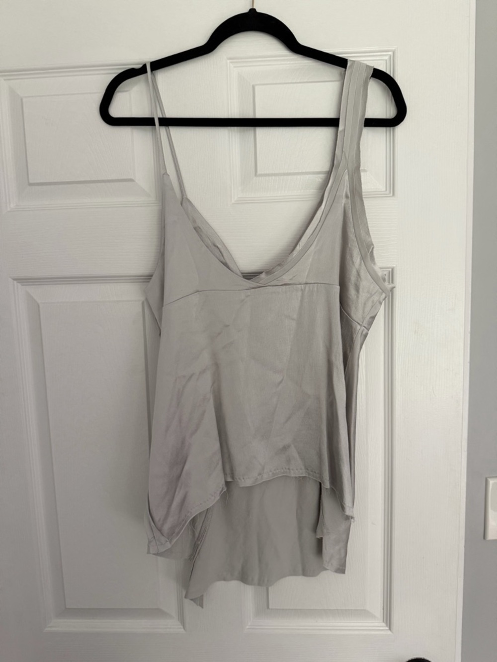 Zara Light Gray Satin Wrap Cami - Picture 3 of 3